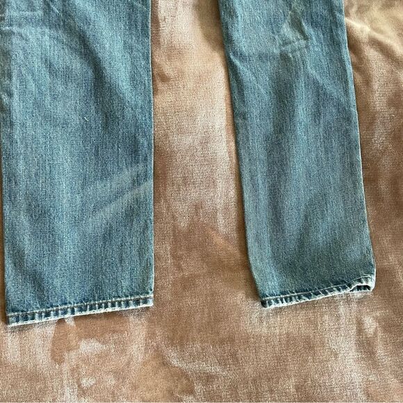 4 Stroke Denim Men's Blue Distressed Jeans Button Up Size 32/34 - Picture 14 of 14